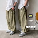 楽天andme（アンドミー）【宅配便A】【一部予約】【送料無料】ANMEロゴ刺繍 UV 接触冷感 ナイロン ウエストゴム パンツ レディース メンズ ボトム 男女兼用 ユニセックス ノームコア サイドポケット カジュアル 撥水効果 日焼け対策 M/L/XL/XXLサイズ 春 夏 秋 ANME アンメ【メール便NG】