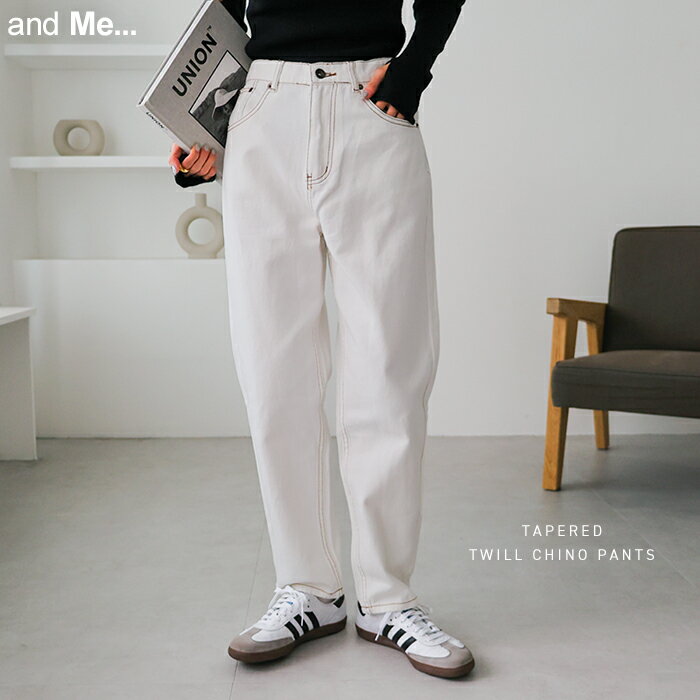 コットン テーパード カーブパンツ レディース ボトム カーブパンツ テーパードパンツ チノパン ロングパンツ ズボン ウエストゴム 体型カバー 太ももカバー ゆったり 楽ちん ハイウエスト ポケット ステッチ きれいめ カジュアル S M L XL 春夏 秋冬 春 夏 秋 冬