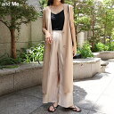 【宅配便A】梨地ポンチ ロング ジレ レディース 2way サイドポケット Vネック カットソー バックスリット 伸縮性 落ち感 春 夏 秋【メール便NG】