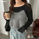 フェザー ペプラム ニット ビスチェ