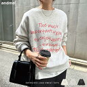 【宅配便A】【送料無料】裏起毛 ロゴ エンブロイダリー スウェット トップス レディース スウェットトップス トレーナー 長袖 プルオーバー オーバーサイズ 体...
