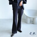 evernavy エバーネイビー ポンチ フレア パンツ レディース ボトム フレアパンツ ロングパンツ ズボン ウエストゴム 体型カバー 太ももカバー ゆったり 楽ちん ストレッチ 美脚 スリム ポケット カットソー セレモニー きれいめ オフィス S M L 春夏 秋冬 春 夏 秋 冬