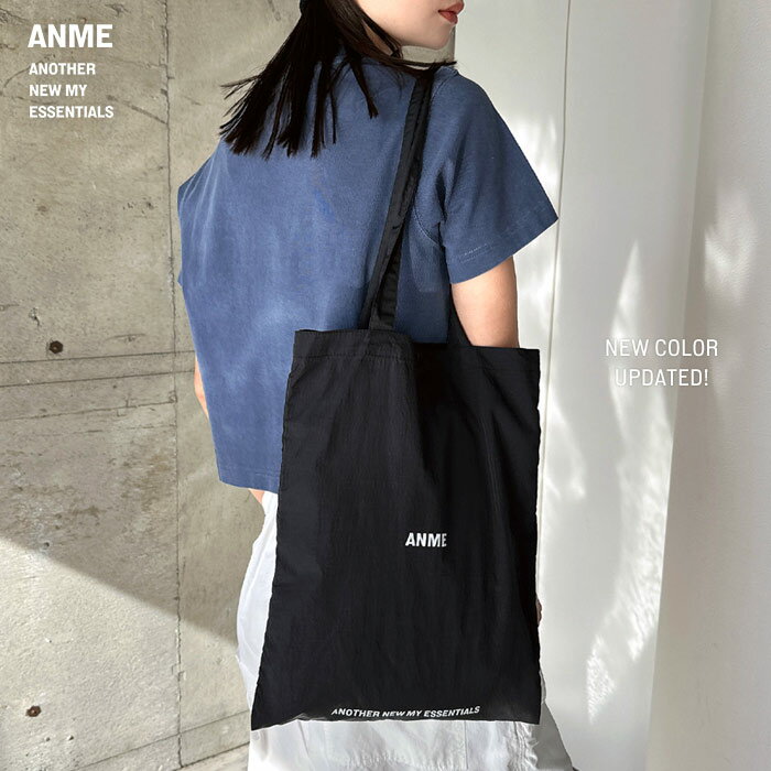 【メール便対応C】ANME ロゴ ナイロン A4 トート バッグ レディース メンズ グッズ ファッション雑貨 BAG トートバッグ エコバッグ かばん 男女兼用 ユニセックス ノームコア ポケット A4サイズ 収納 軽量 ロゴプリント 春夏 秋冬 春 夏 秋 冬 ANME アンメ【メール便NG】のサムネイル