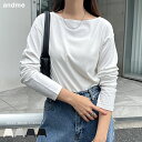 ボートネック 長袖 トップス レディース Tシャツ 長袖トップス 長袖tシャツ カットソー ロンT ロンt 体型カバー ゆったり 楽ちん 長袖 インナー 無地 ...