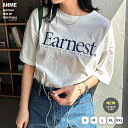 ANME アンメ ロゴ プリント Earnest 半袖 Tシャツ レディース メンズ 男女兼用 ユニセックス ノームコア トップス ロゴTシャツ 半袖Tシャツ ...