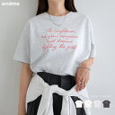 手書き ロゴ プリント 半袖 Tシャツ レディース トップス 半袖tシャツ 半袖トップス ロゴTシャツ ロゴt カットソー インナー オーバーサイズ 体型カバー...