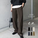 evernavy エバーネイビー ポンチ カーブ パンツ レディース ワイドパンツ カーブパンツ ボトム ズボン ウエストゴム 体型カバー ストレッチ ゆったり...