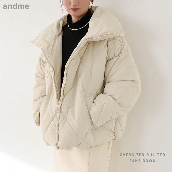 ショート丈 キルティング 中綿 ダウン ジャケット レディース ダウンジャケット ダウンコート ペディン アウター 羽織り オーバーサイズ 体型カバー ゆったり 楽ちん 2way ポケット ジップ フェイクダウン カジュアル 冬服 あったか 暖か 防寒 秋冬 春 秋 冬