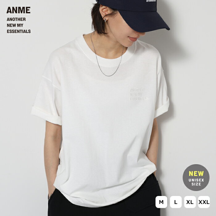 ANME Logo Embroidered Pigment Dyed Short-Sleeve T-Shirt for Women and Men - Unisex - Normcore Style - Logo T-Shirt - Short-Sleeve T-Shirt - Cut and Sewn - Body-Shaping - Oversized - Loose Fit - Lightweight - Sheer Cotton - Embroidery - Casual - Summer Clothing - M, L, XL, XXL - Spring, Summer, Autumn