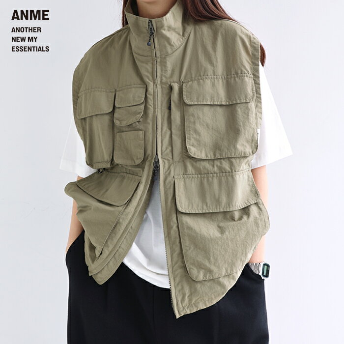 ANME アンメ UVカット 接触冷感 ダブルジップ ナイロン ベスト レディース メンズ ...