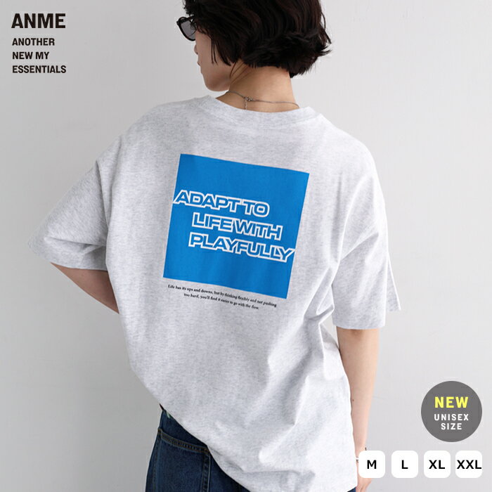 Rakuten - ANME アンメ 企業 ロゴ プリント 半袖 Tシャツ レディース メンズ 男女兼用 ユニセックス ノームコア トップス カットソー オーバーサイズ 体型カバー ゆったり バックプリント 薄手 シアー ロゴtシャツ 綿100％ M L XL XXL 春夏 春 夏 秋
