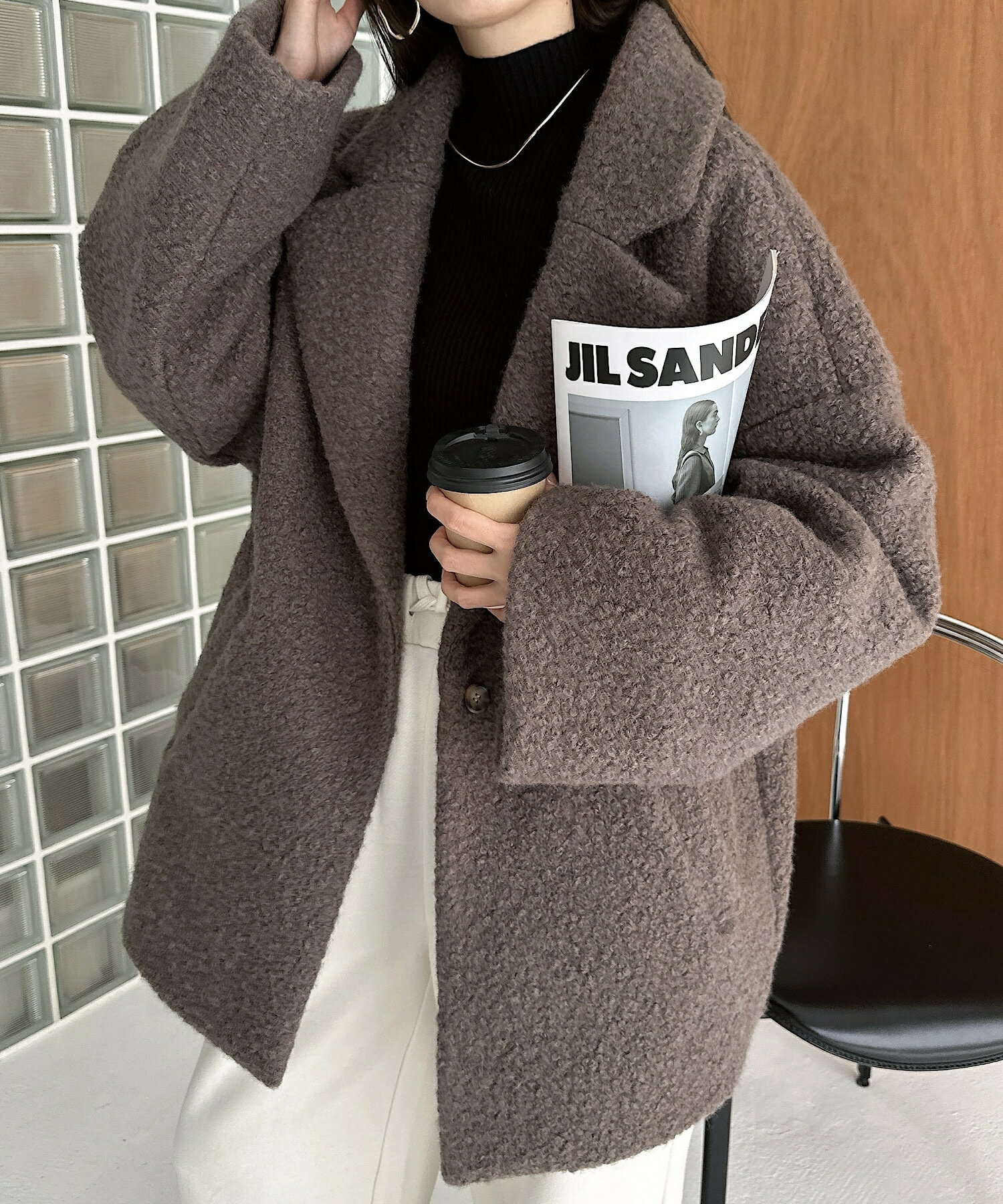 楽天市場】ボア コート(カラーブラウン)(レディース 楽天市場】ボア コート(カラーブラウン)(レディース