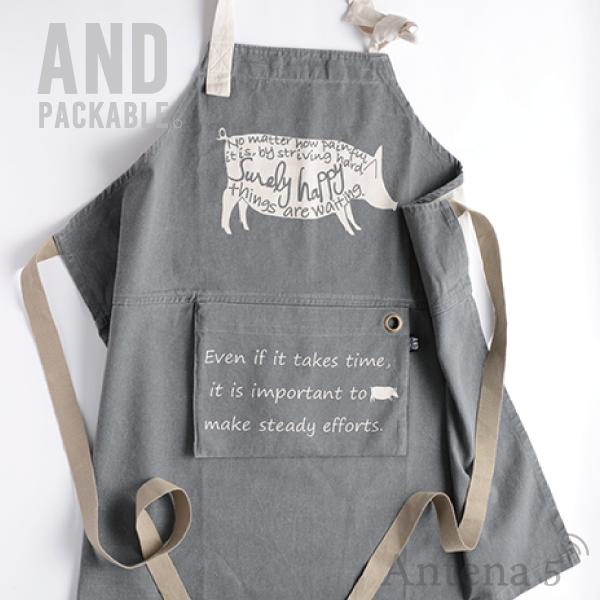AND PACKABLE パッカブルエプロン ピッグ【アンドパッカブル デザイン雑貨 台所 キッチン雑貨 料理教室 前掛け パーティー 家事 バーベキュー DIY】のサムネイル
