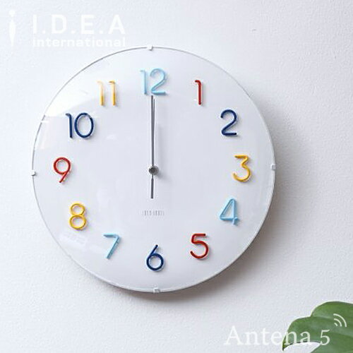 IDEA LABEL 電波ラウンドウォールクロック カラフル【イデアレーベル 掛け時計 壁時計 デザイン雑貨 電波掛け時計 北欧】