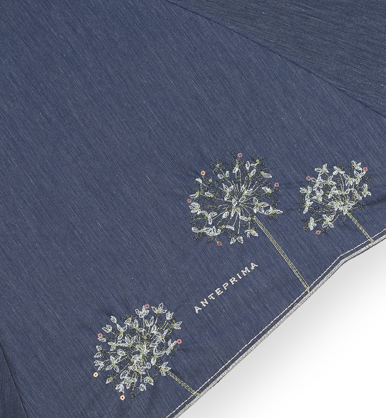【ANTEPRIMA公式】 アンテプリマ アリウム柄刺繍晴雨兼用スライドショート傘 ネイビー E1AN23004 傘 日傘 紫外線 対策 日よけ レディース ブランド ギフト プレゼント