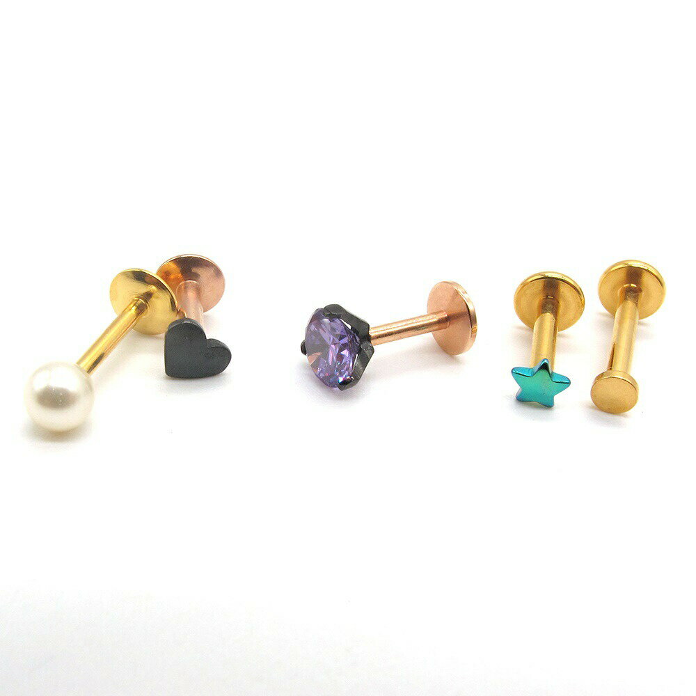 ゴールド・ピンクゴールドのインターナル (逆ネジ)ラブレットShaft (16G)1.2mm / (14G)1.6mmボディピアス キャッチ パーツ サージカルステンレス 316L ステンレス ネジ インターナル 逆ネジ ラブレット シャフト 16G 14G 16ゲージ 14ゲージ