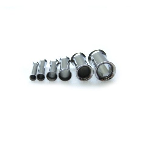 ANTHEMのボディピアス ☆ダブルフレアドアイレット (14G)1.6mm / (12G)2.0mm / (10G)2.5mm / (8G)3.0mm / (6G)4.0mm / (4G)5.0mmボディピアス ホール ボディピアス サージカルステンレス 316L ステンレス ヘビーゲージ 太い ゲージ フレア アイレット 14G 12G 10G 8G 6G 4G｜アングル2