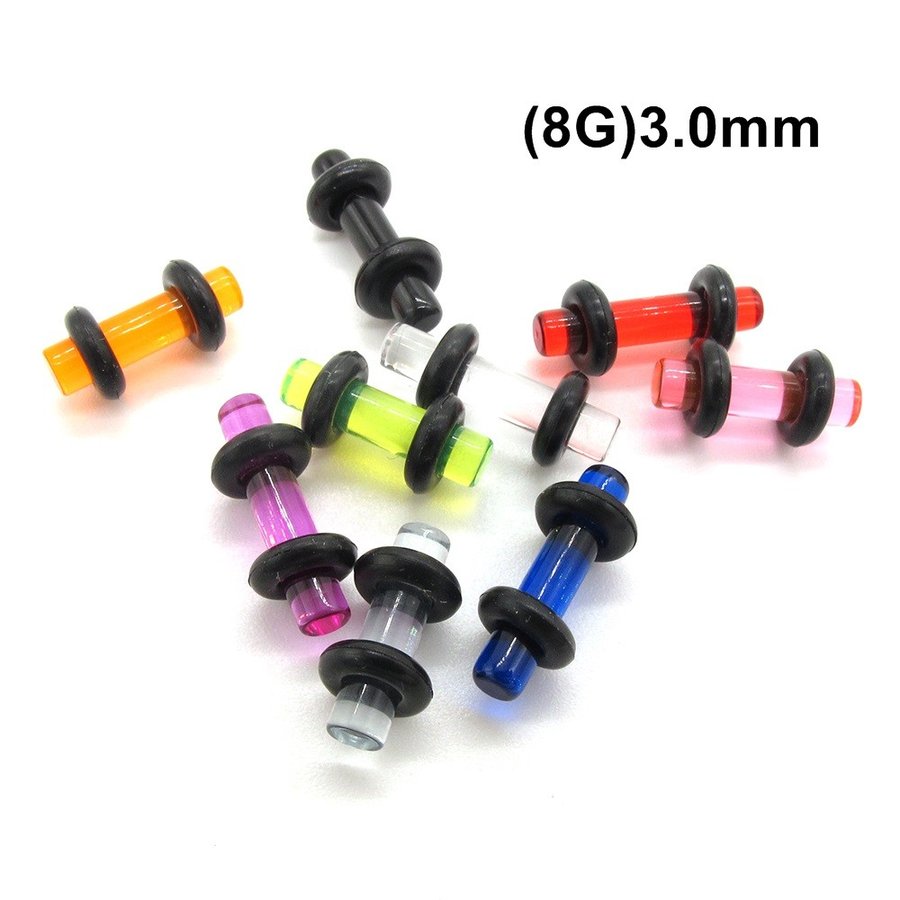ANTHEMのUVプラグ (10G)2.5mm / (8G)3.0mm / (6G)4.0mmボディピアス ホール ボディピアス UV アクリル ヘビーゲージ 太い ゲージ プラグ Oリング ネオンカラー 選べる カラー 10G 8G 6G 10ゲージ 8ゲージ 6ゲージ｜アングル3