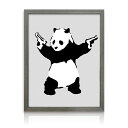  アートパネル Banksy バンクシー Panda with Guns パンダ 銃 ピストル 玄関 グラフティ 待ち人 アートポスター おしゃれ 絵画 風刺画 インテリア 壁掛け 寝室 リビング スタイリッシュ ギフト 新築祝い 新生活 送料無料 ssx