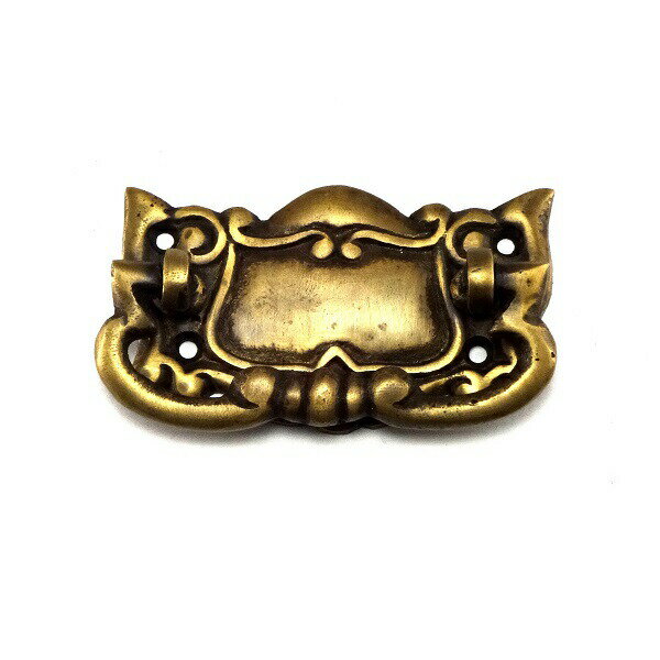 とって 取っ手 取手 かん 真鍮 ゴールド アンティーク レトロ クラシック ヴィンテージ風 家具 茶箱 キャビネット 棚 引出し 引き出し 扉 ドア フック パーツ 建具 建材 リメイク DIY 修理 交換 取り換え 屋内 オイルステイン塗装 取付ねじ付属 プレゼント ネコポス発送