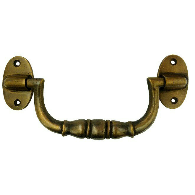 取っ手 引出し 真鍮 ハンドル アンティーク ゴールド つまみ おしゃれ 金具 キャビネット インドネシア製 真鍮磨き シルバー仕上げ 木ねじ付き オイルステイン塗装 家具リメイク用