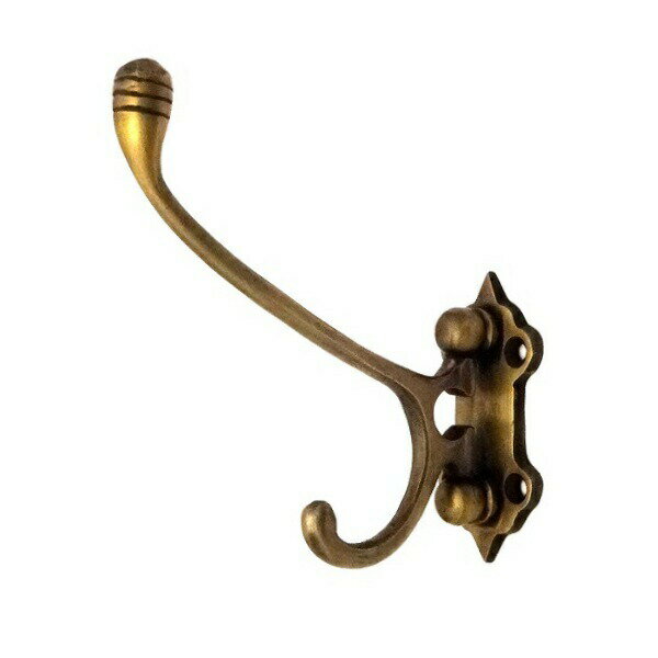 フック コートフック 真鍮 ゴールド アンティーク レトロ クラシック ヴィンテージ風 壁掛け コート 帽子 ハンガー 首振り インテリア パーツ 建具 建材 ...