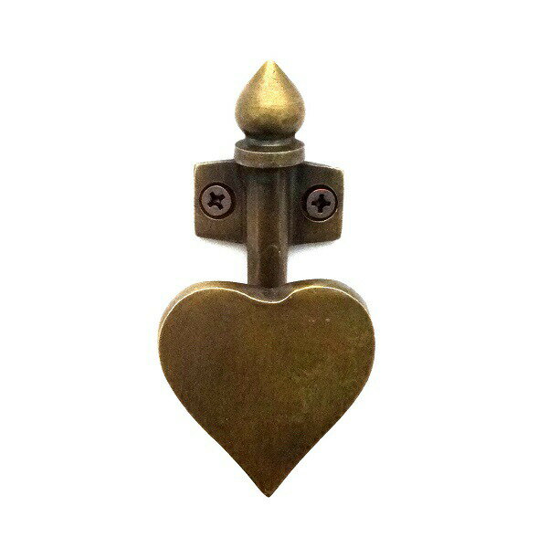 フック コートフック 真鍮 ゴールド アンティーク レトロ クラシック ヴィンテージ風 コート 帽子 ハンガー ハート インテリア パーツ 建具 建材 リメイク...