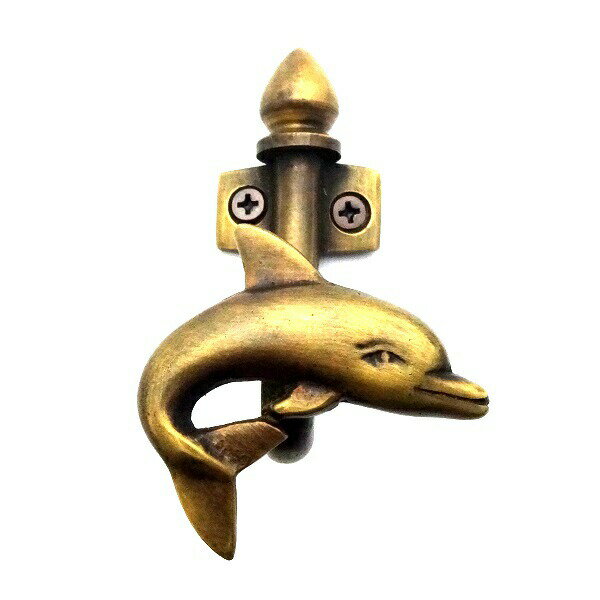 フック コートフック 真鍮 ゴールド アンティーク レトロ クラシック ヴィンテージ風 コート 帽子 ハンガー イルカ インテリア パーツ 建具 建材 リメイク...