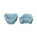 LE CREUSET / ベビー・ツイン・ラムカン(ベアー&クルマ) コースタルブルー|※包装のしメッセージカード無料対応