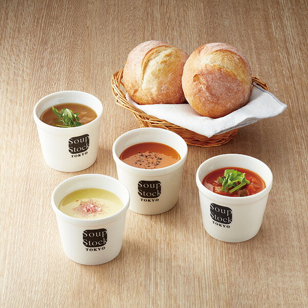 送料込｜スープストックトーキョー / 人気スープ（4種4パック）とパンのセット (包装× のし× 定型文メッセージカード×)