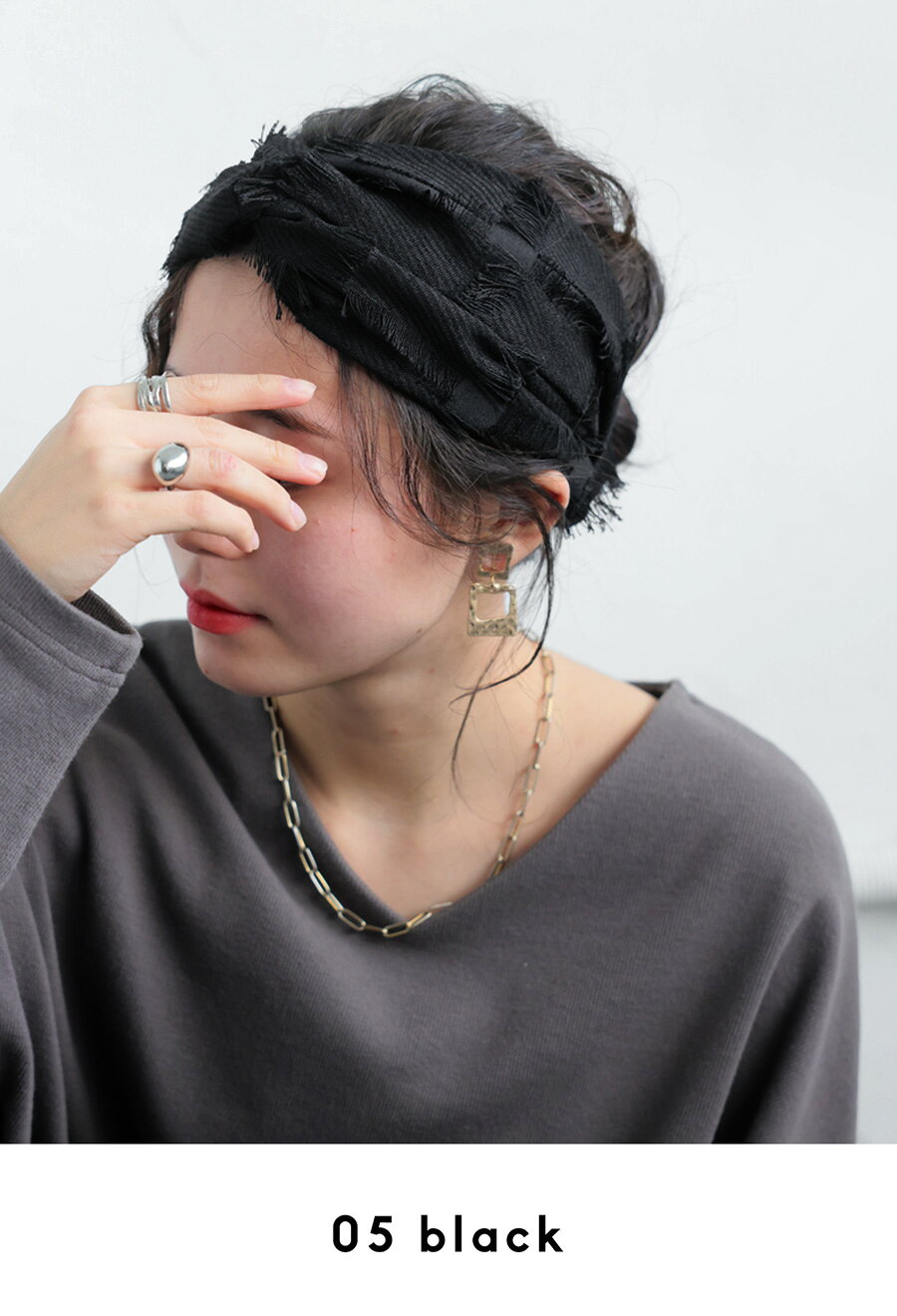 アクセ送料無料 フリンジターバン ターバン レディース ヘアヘアバンド・(100)メール便可 3