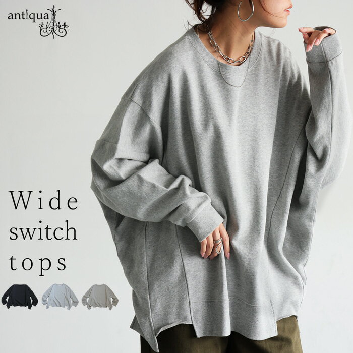 秋冬アイテム2点半額！20日20時〜24日10時 裏毛プルオーバー レディース トップス 長袖 ドルマン 送料無料・メール便不可のサムネイル