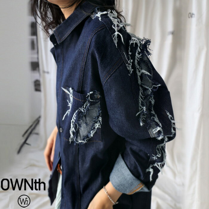 Long-Sleeved - デニム切替 シャツ レディース トップス 長袖 羽織り 送料無料・メール便不可【261B】