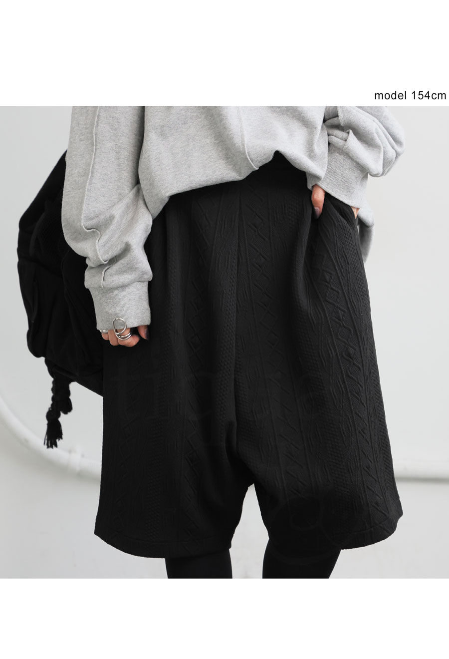 立体柄 サルエルハーフパンツ レディース バレル 送料無料 ・再入荷 メール便不可