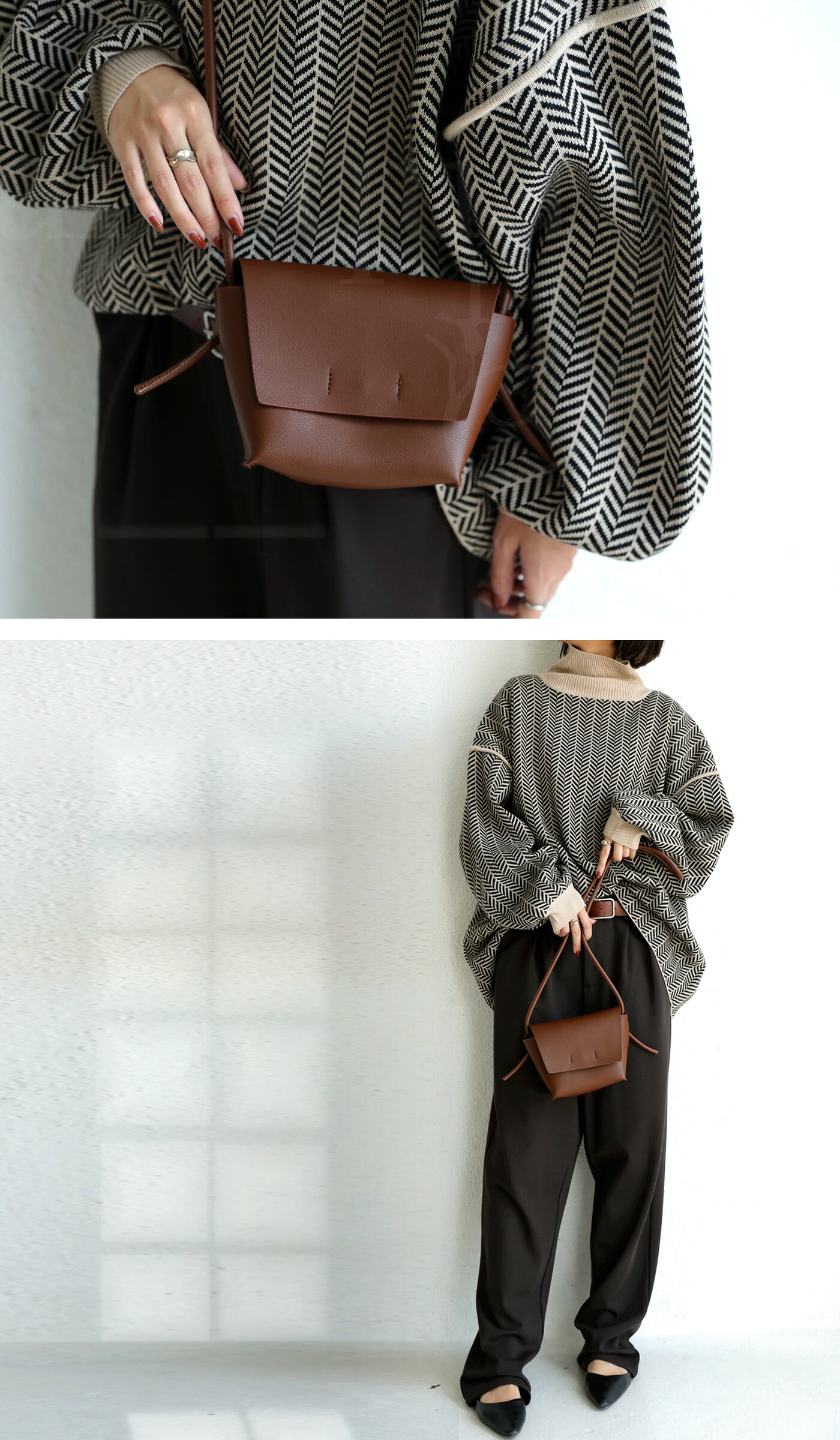 2WAY ミニショルダー バッグ レディース 鞄 小さめ 合皮 ・メール便不可 antiqua-a-10022649 antiqua(アンティカ) サンプル画像3