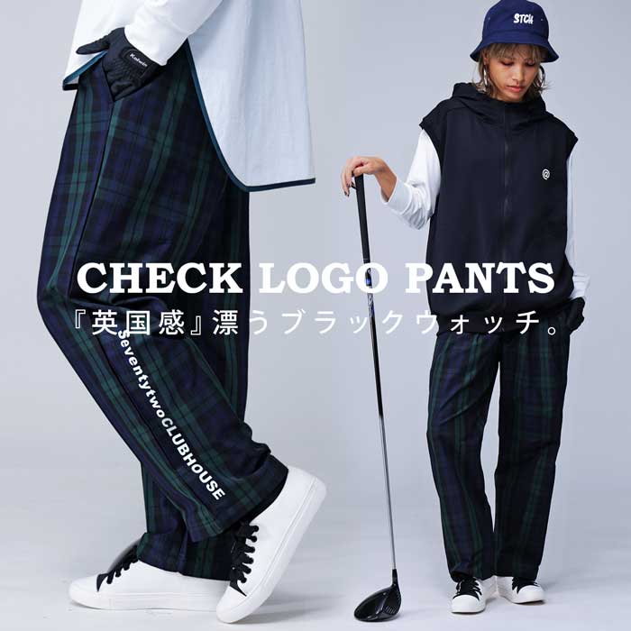 ANTIQUA GOLF×STCH チェックパンツ レディース 送料無料・(100)メール便可 few 母の日