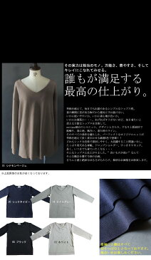 見逃し厳禁!今だけの特別価格!品があってこの抜け感。Vネックリブカットソー・再再販。ラフで綺麗な極上トップス。「G」##×メール便不可!