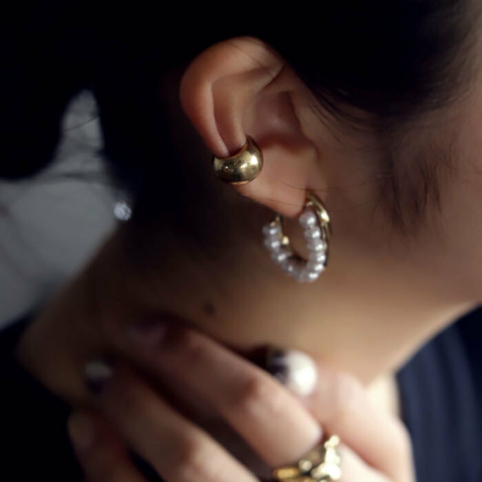 アクセ送料無料 イヤーカフ アクセサリー 金属アレルギー対応 ニッケルフリー シルバー ゴールド 真鍮 カフ マット 片耳用 シンプル デザイン ヴィンテージ シック 大人 レディース おしゃれ 上品 パーティー 誕生日・(10)メール便可