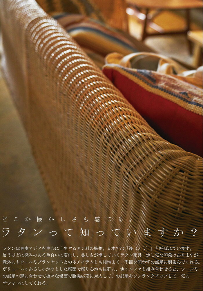 【送料無料】ソファ ラタン 一人掛け 片肘 左右 組み合わせ・メール便不可【DRS】 [2]
