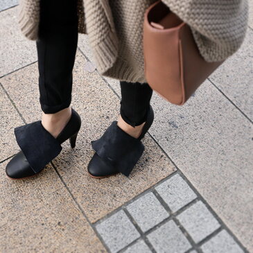 日本製。魅せる、遊ぶ。本革2wayブーティーパンプス・再再販。メール便不可
