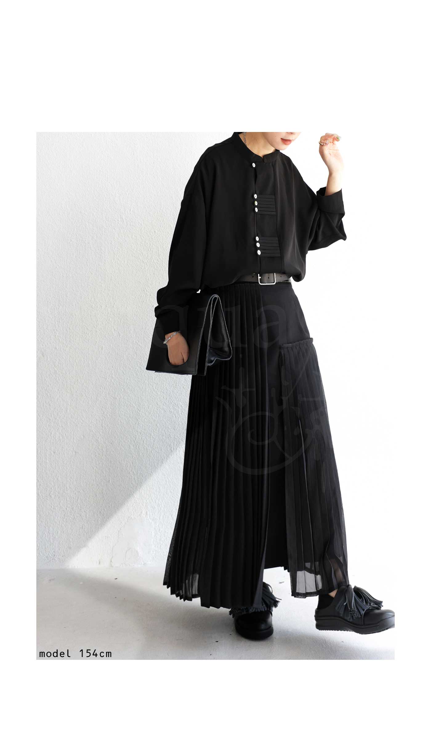 再入荷予定有!アシメ切替え プリーツスカート スカート レディース 送料無料・再入荷 メール便不可 - Image 3