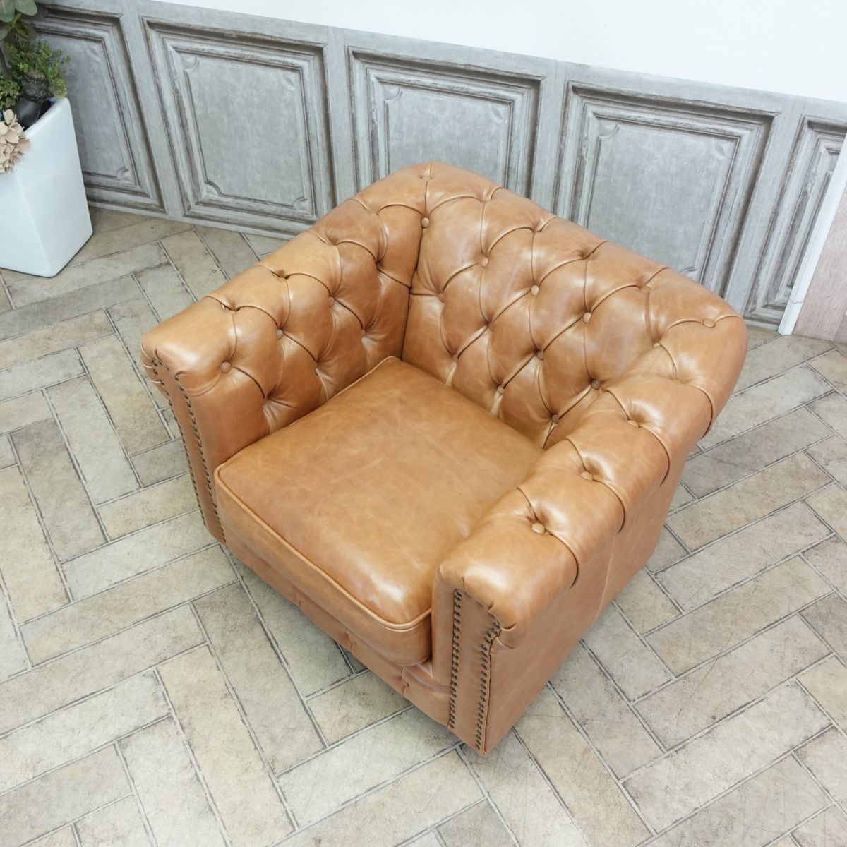 輸入家具 チェスターフィールド ソファ アンティーク ソファー そふぁ ヴィンセン...