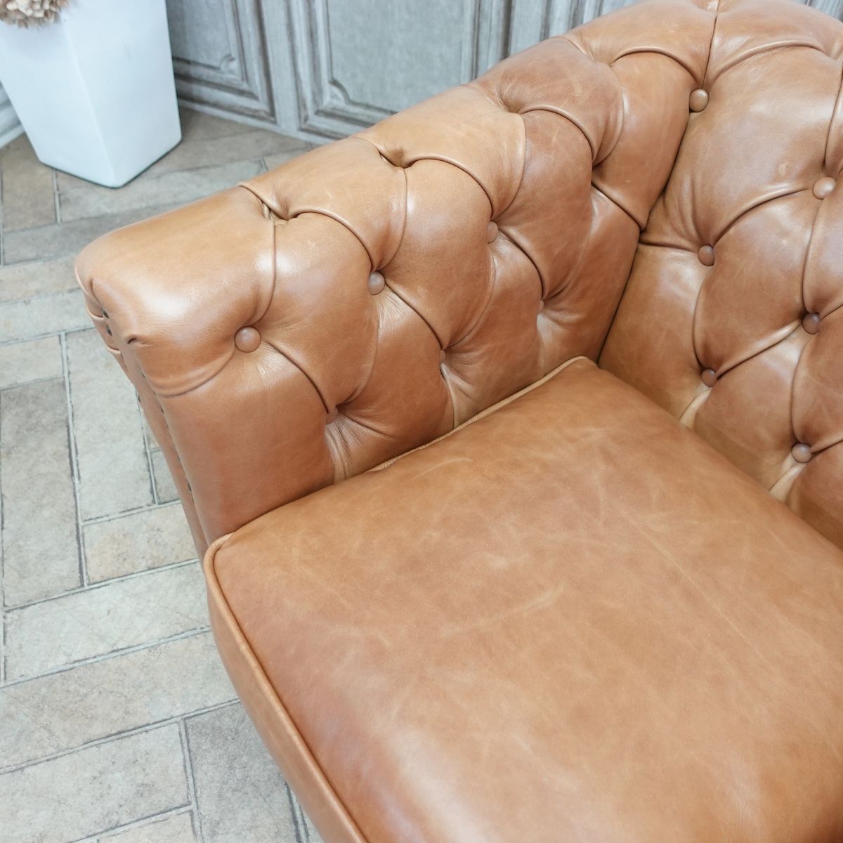 輸入家具 チェスターフィールド ソファ アンティーク ソファー そふぁ ヴィンセン...