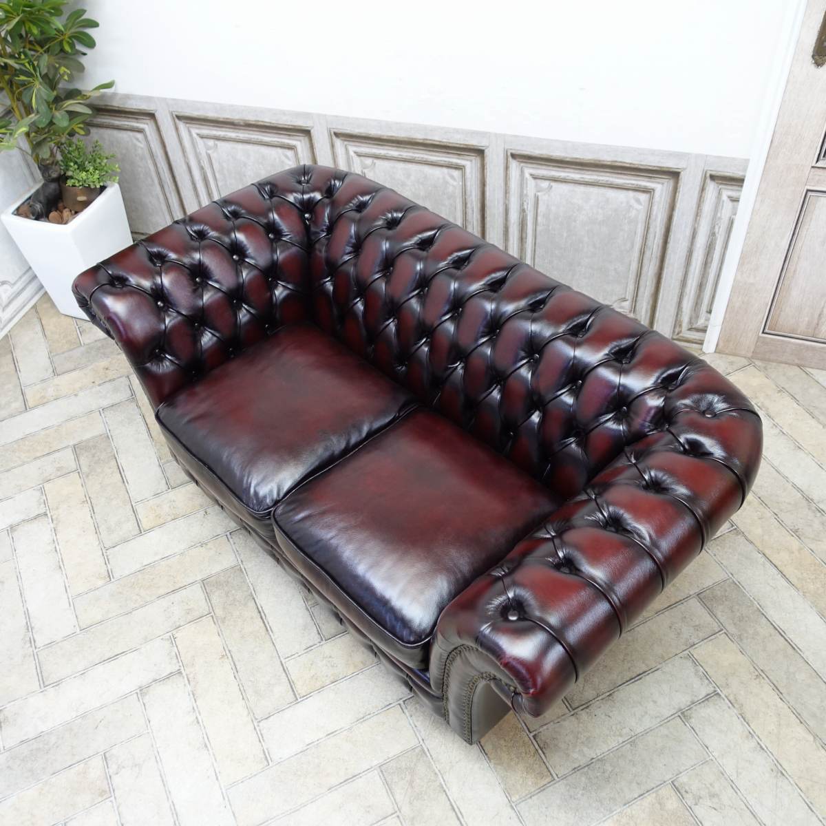 輸入家具 チェスターフィールド ソファ アンティーク ソファー そふぁ ヴィンセン...