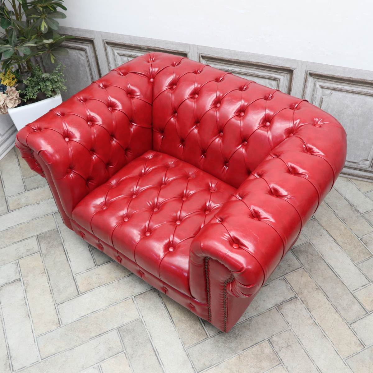 輸入家具 ソファー 一人用 送料無料 ソファー ワイド チェスターフィールド ソファ...