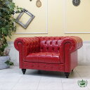 輸入家具 ソファー 一人用 送料無料 ソファー ワイド チェスターフィールド ソファ イギリス 英国 ヴィンテージ 1人掛け レトロ ホテル ビンテージ デザイナーズ ラウンジ 書斎 オフィス 西海岸 クラブマン 撮影 美容室 フェイクレザー 合皮 PU レッド 赤 vxb1.5p63