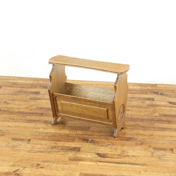 乐天商城 - マガジンラック スリッパラック 明るめ色 味わい深い雰囲気 美しい杢目も魅力 サイドテーブルに オランダ アンティークフレックス 65237a