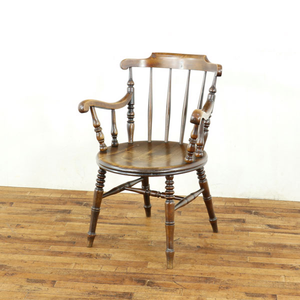 【短納期OK】 アンティーク 家具 アームチェア　イギリス　アイベックスチェア　木製の座面　優しい座り心地　お部屋のアクセントに　アンティークフレックス　58776 1