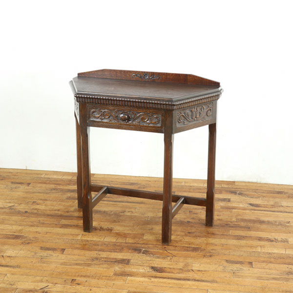 アンティーク 引き出し付きコンソール すっきりとした脚 可愛らしい取っ手のデザイン 玄関 イギリス ア..