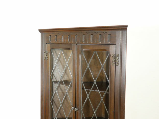 コーナーキャビネット 定番人気 シンプルなデザイン 収納棚 おしゃれ ディスプレイ 飾り棚 リビング 英国 アンティークフレックス 80271 [2]